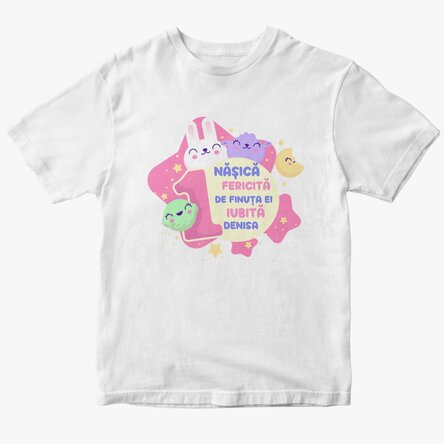 Personalised cotton T-shirt with text (girls
