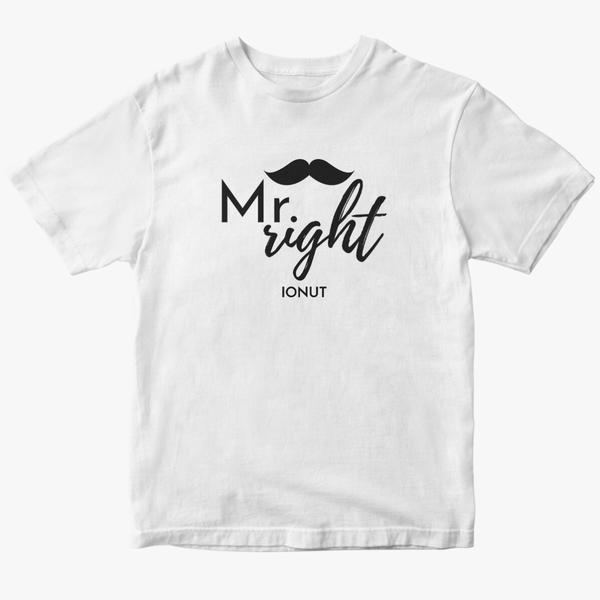 Custom cotton T-shirt with text - Mr. Right