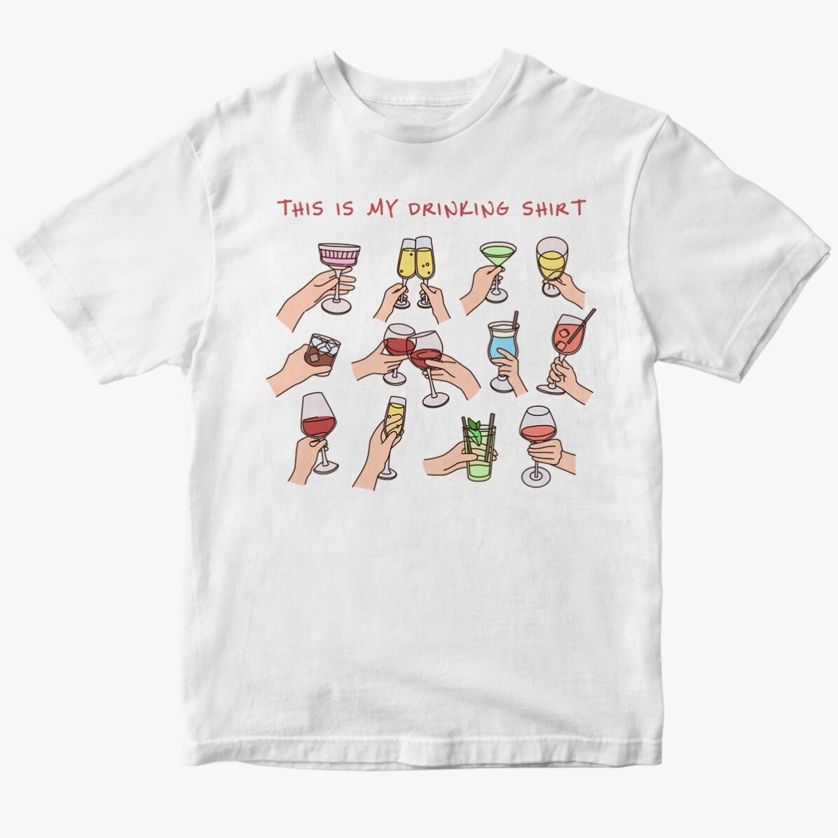 Tricou din bumbac personalizat cu text - My drinking shirt