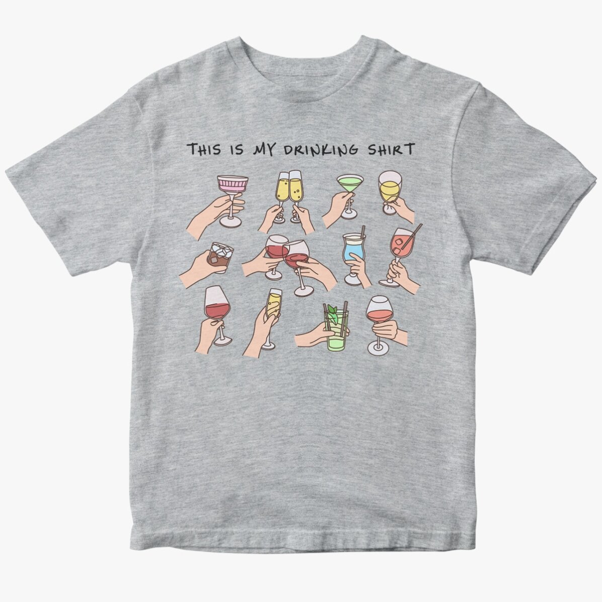 Tricou din bumbac personalizat cu text - My drinking shirt