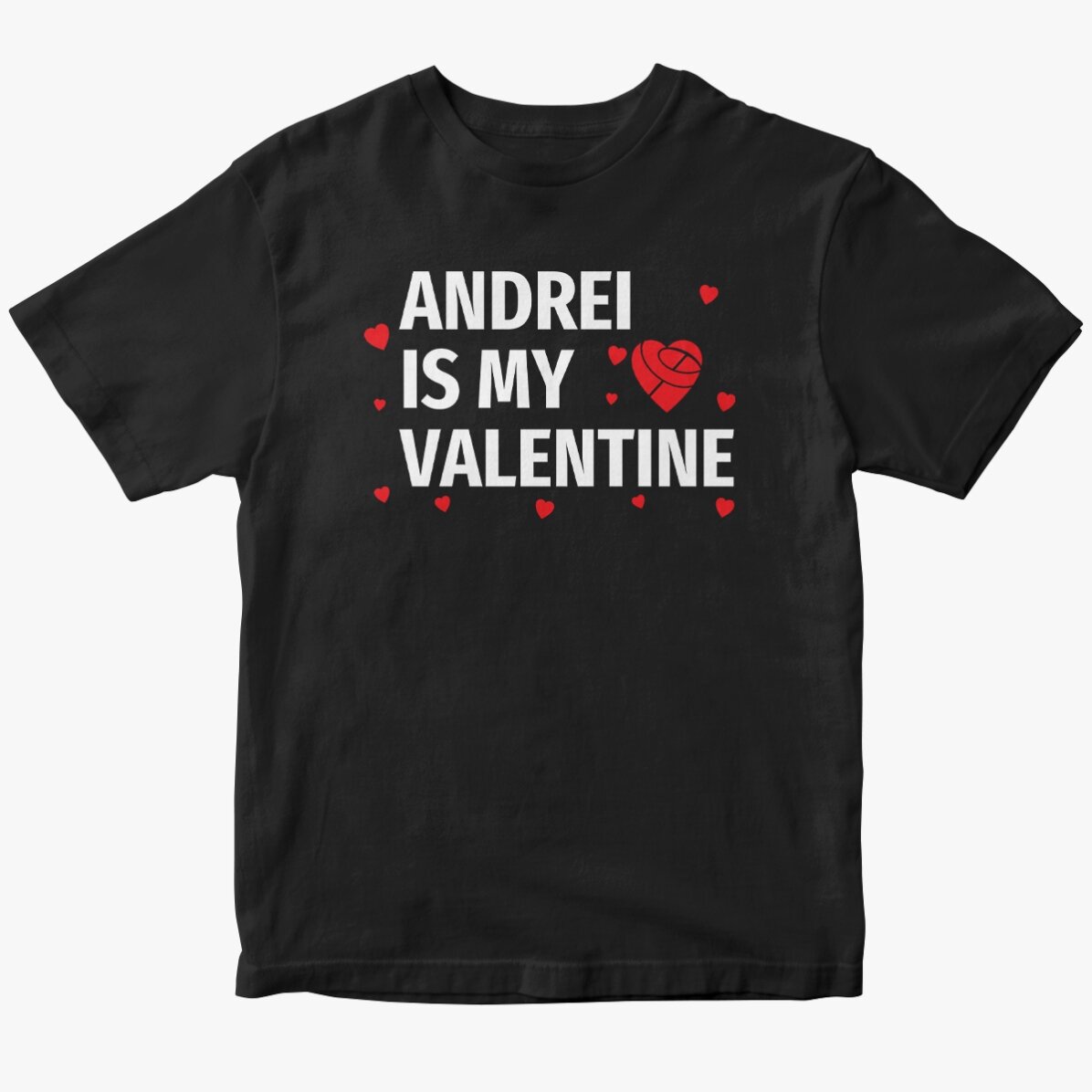 Custom cotton T-shirt with text - My Valentine