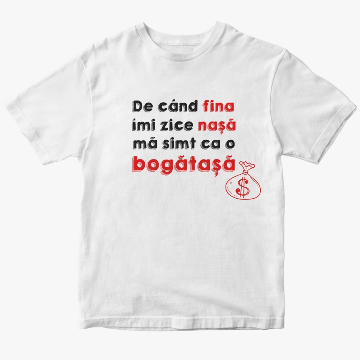Custom cotton T-shirt with text - Nasa bogatasa