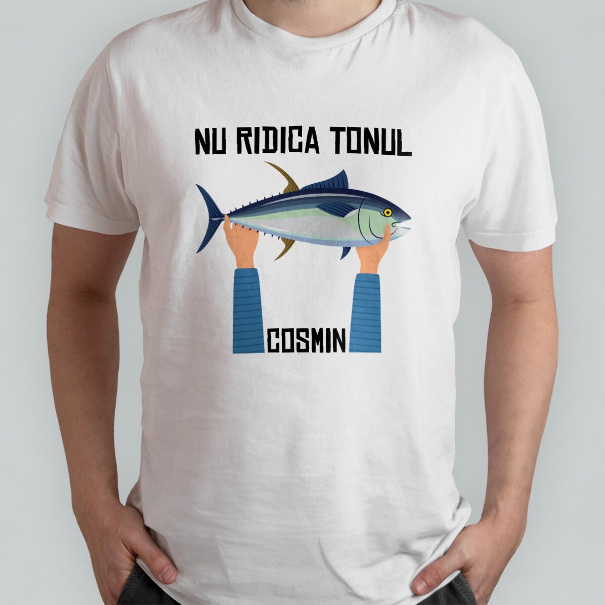 Tricou din bumbac personalizat cu text - Nu ridica tonul