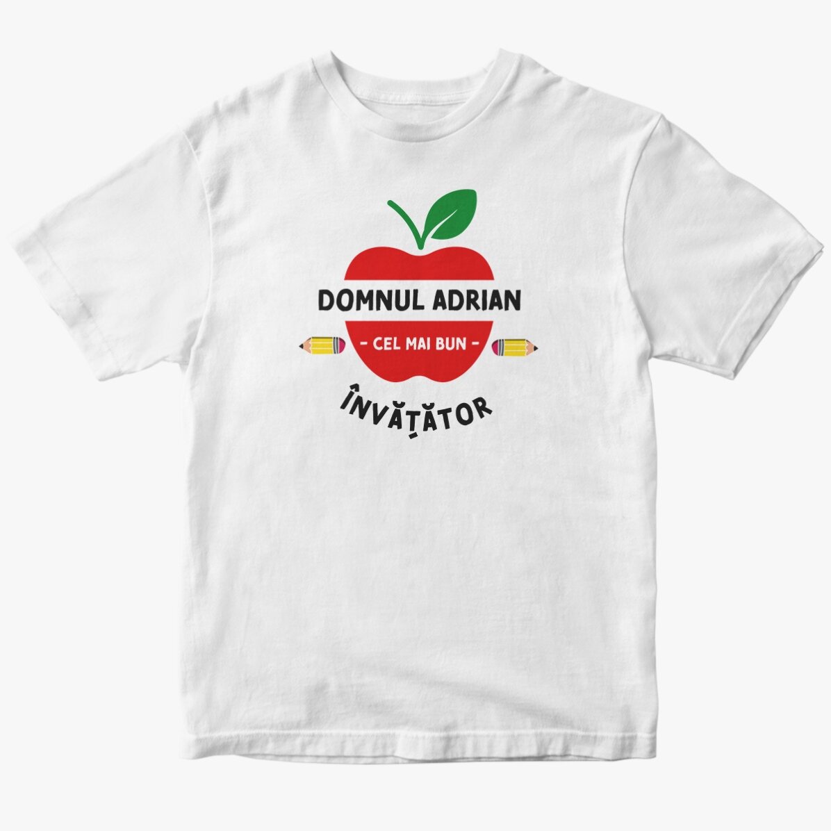 Custom cotton T-shirt with text for teachers - Apple