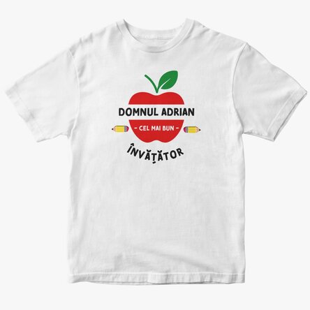 Custom cotton T-shirt with text for teachers - Apple