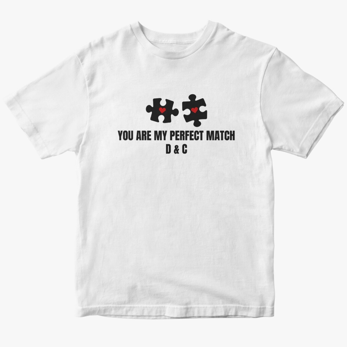 Custom cotton T-shirt with text - Perfect Match