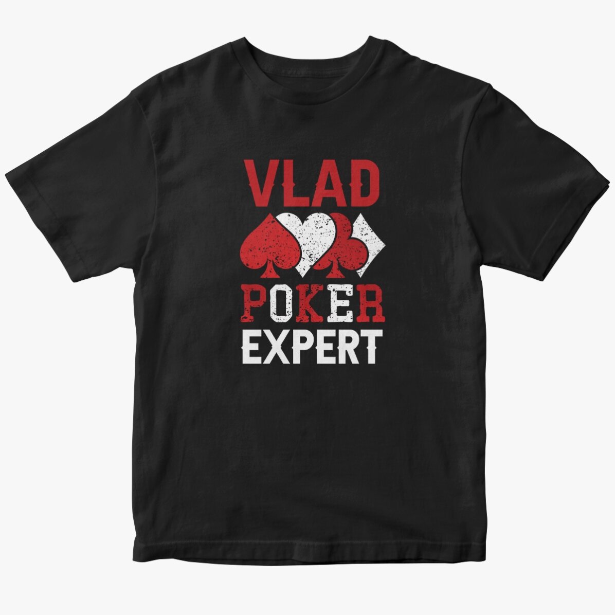 Custom cotton T-shirt with text - Poker expert