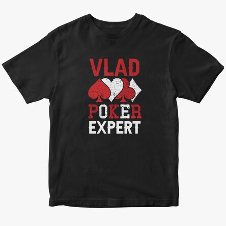 Custom cotton T-shirt with text - Poker expert