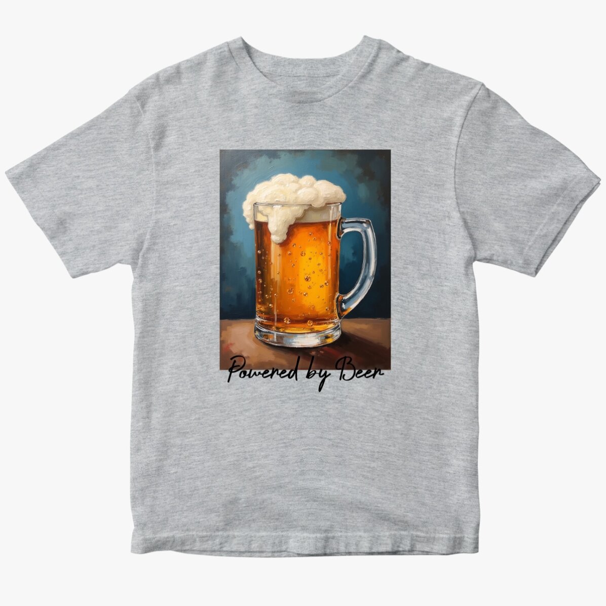 Tricou din bumbac personalizat cu text - Powered by Beer