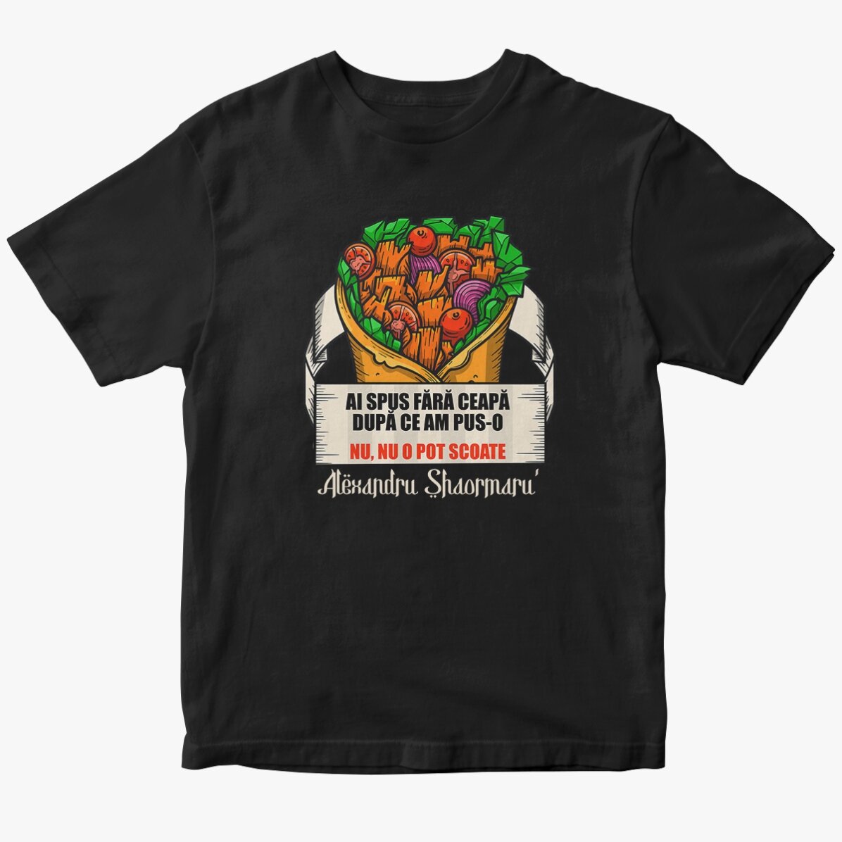 Custom cotton T-shirt with text - Shaormar