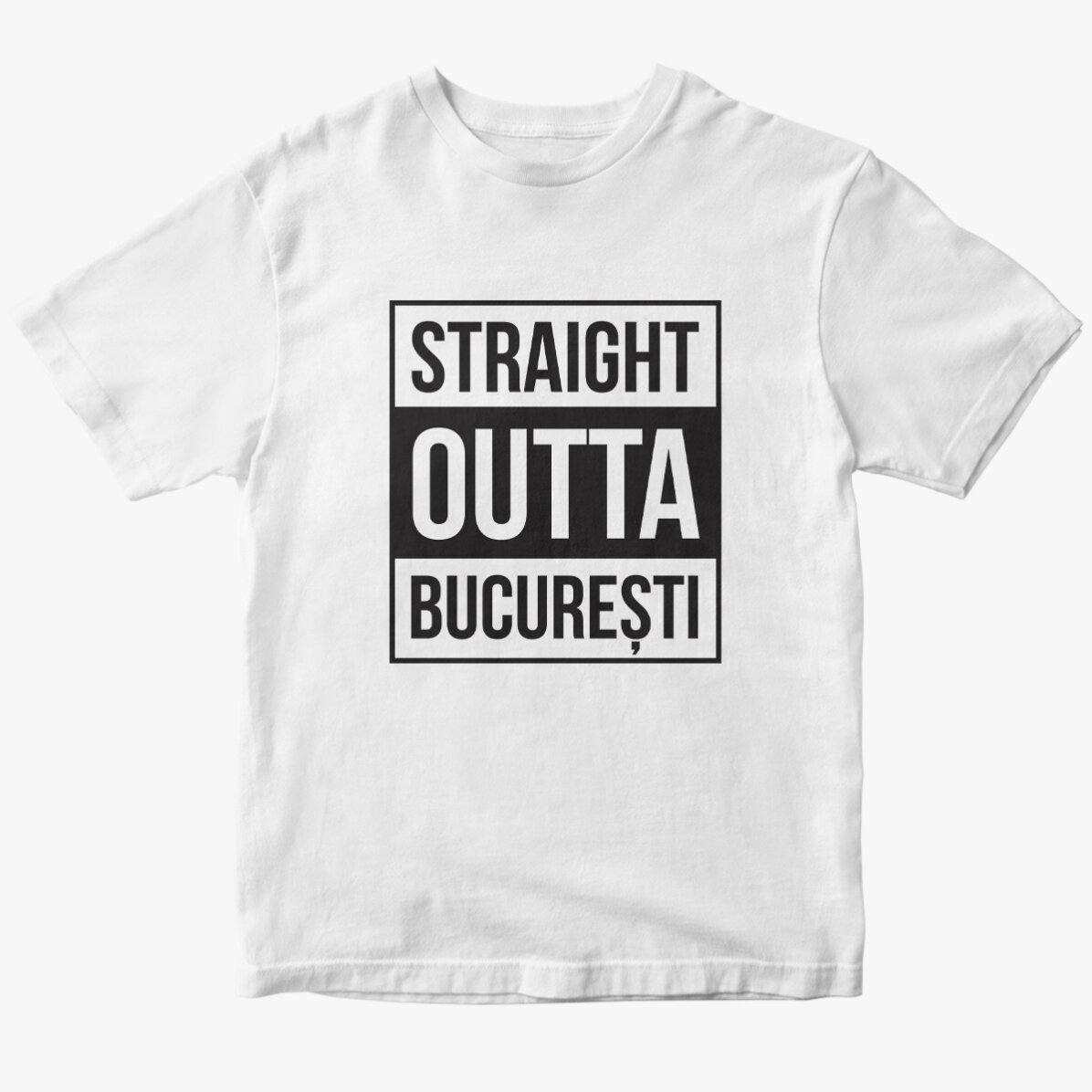 Custom cotton T-shirt with text - Straight outta