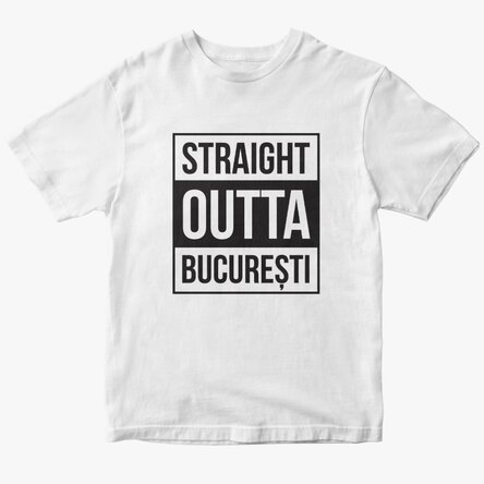 Custom cotton T-shirt with text - Straight outta