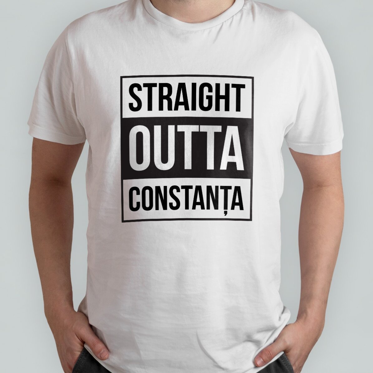 Tricou din bumbac personalizat cu text - Straight outta