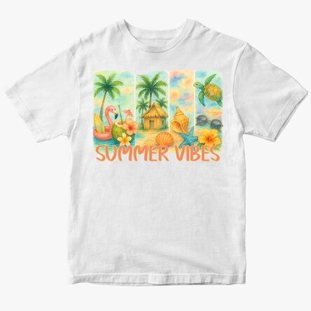 Tricou din bumbac personalizat cu text - Summer vibes