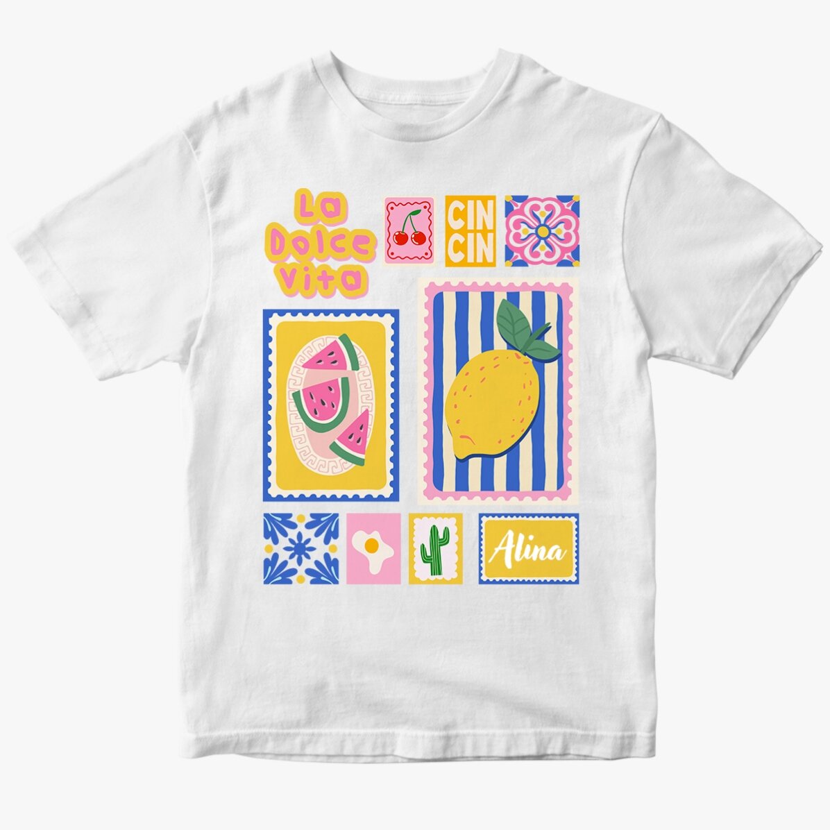 Personalised cotton T-shirt with name - Summer