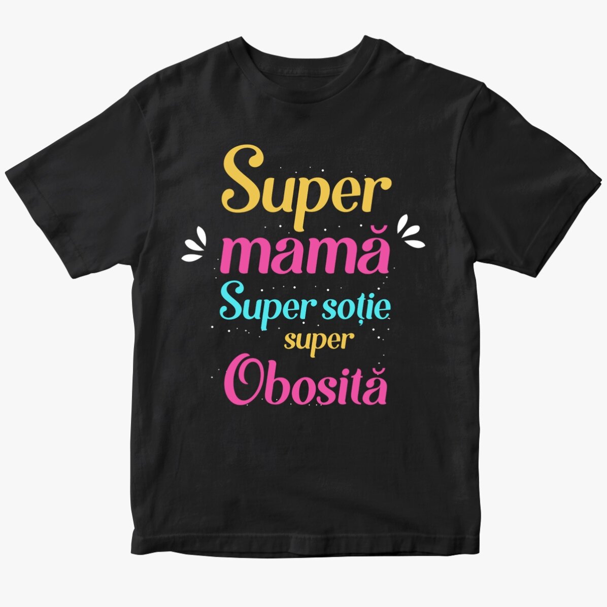 Custom cotton T-shirt with text - Super Mum