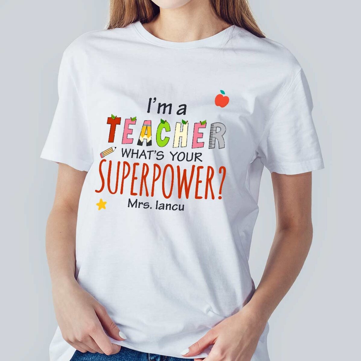 Tricou din bumbac personalizat cu text - Superpower