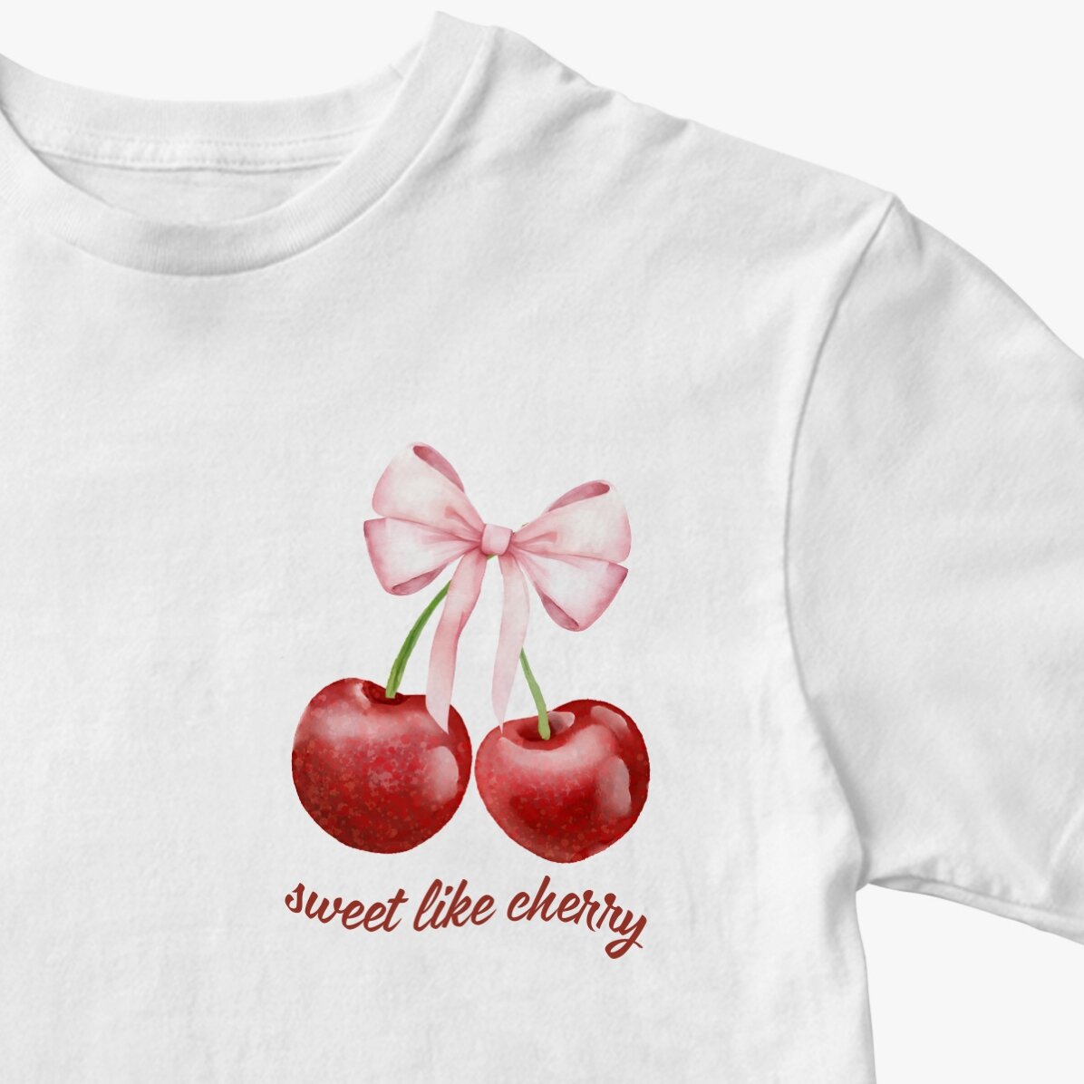 Tricou din bumbac personalizat cu text - Sweet like cherry