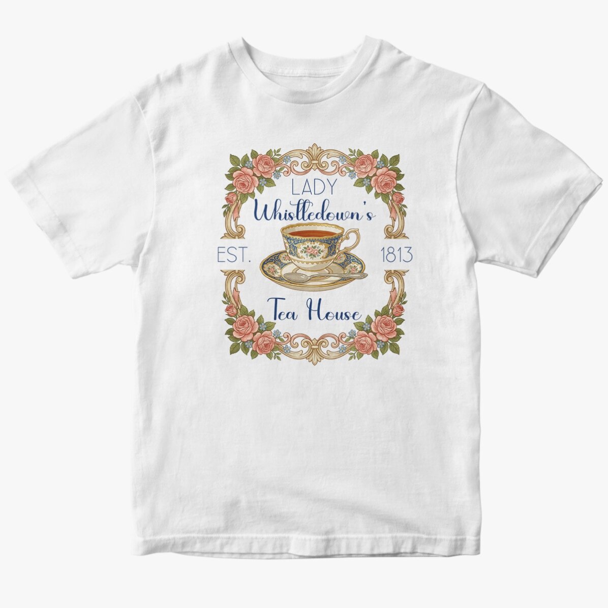 Custom cotton T-shirt with text - Tea House