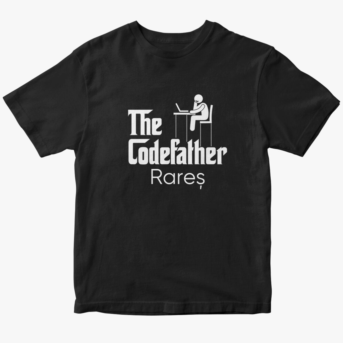 Custom cotton T-shirt with text - The codefather
