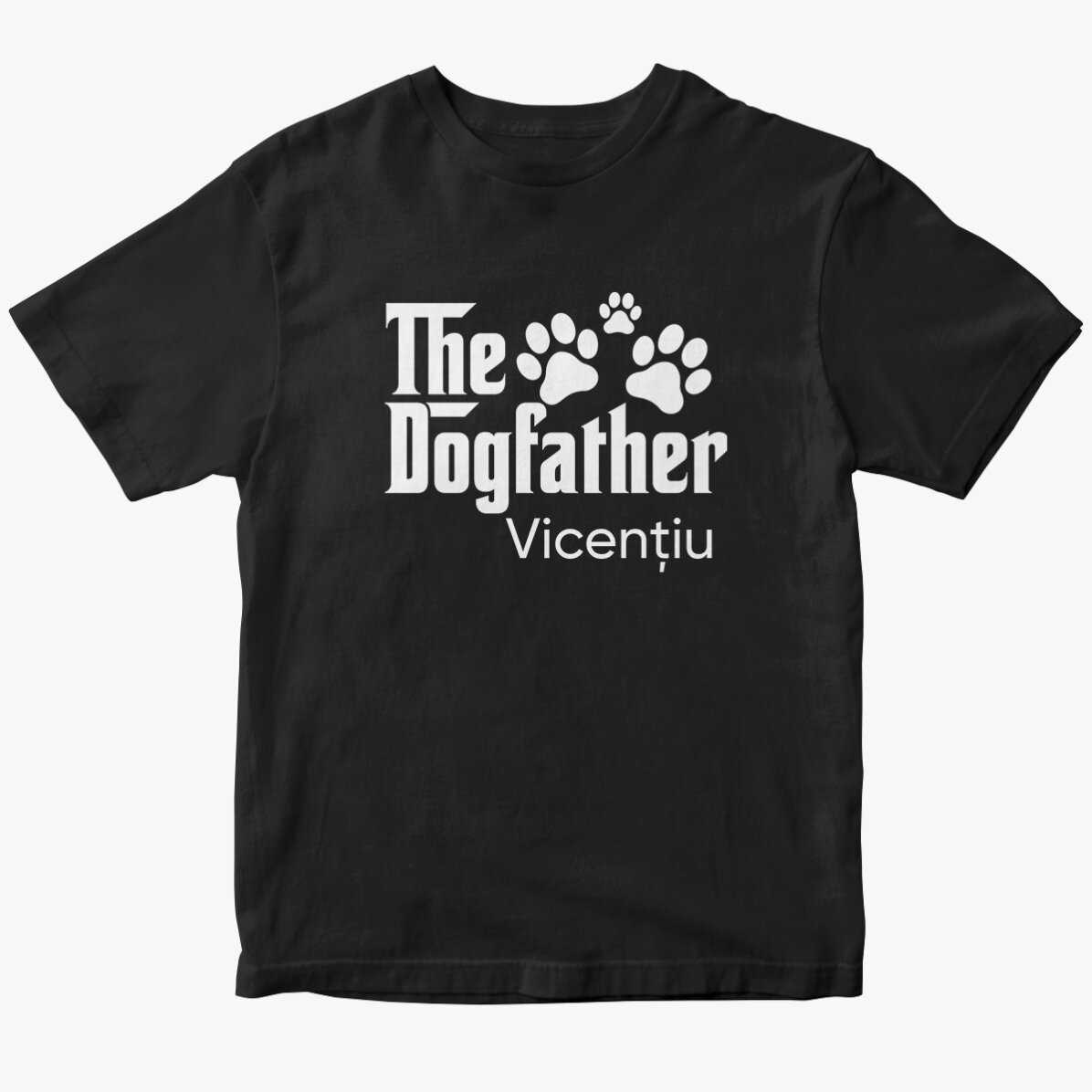 Custom cotton T-shirt with text - The Dogfather