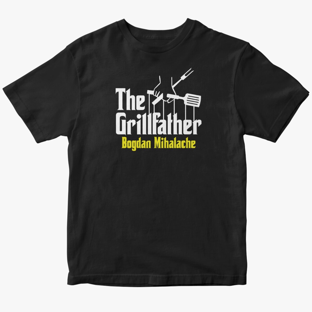 Custom cotton T-shirt with text - The grillfather