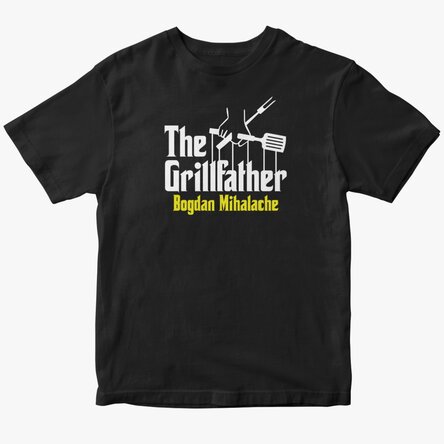 Custom cotton T-shirt with text - The grillfather