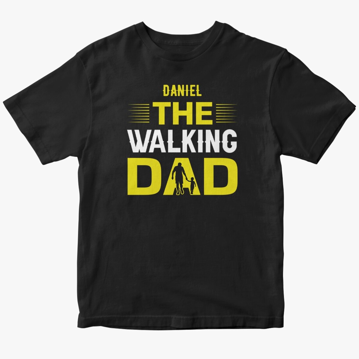 Custom cotton T-shirt with text - The Walking Dad