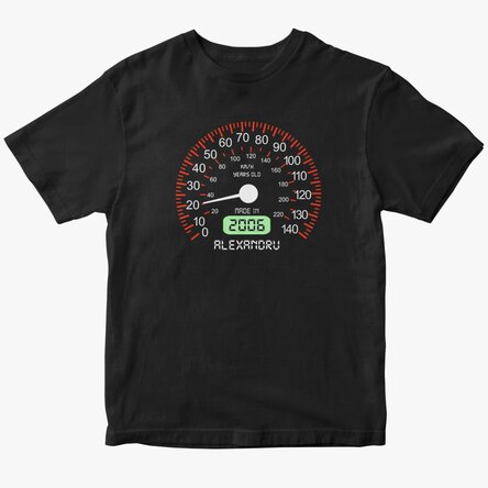 Custom cotton T-shirt with text - Speedometer