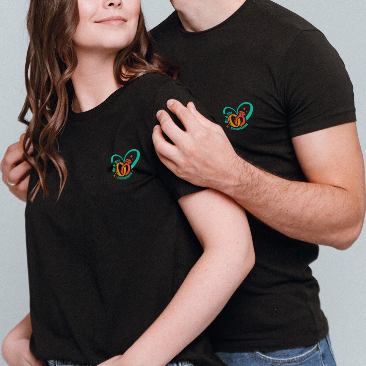 Tricou din bumbac personalizat cu text - Wedding rings