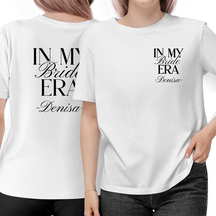 Double-sided personalised cotton T-shirt with name - Bride Era