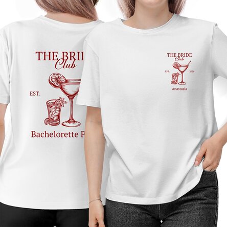 Double-sided personalised cotton T-shirt - The Bride Club