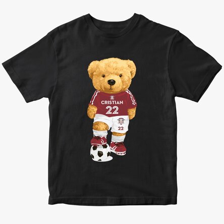 FC Rapid customised cotton T-shirt with name and number - Ursuletul Rapidist