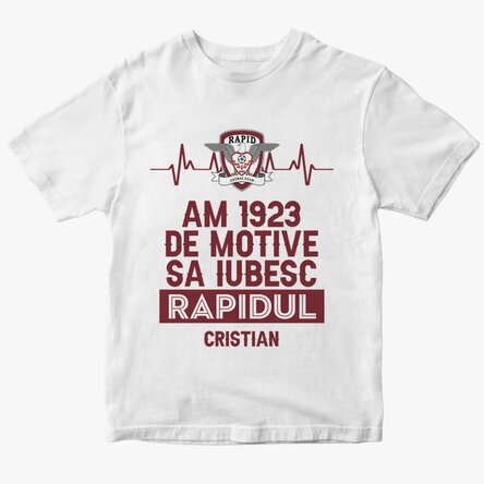 FC Rapid customised cotton T-shirt with text - 1923 reasons to love Rapid