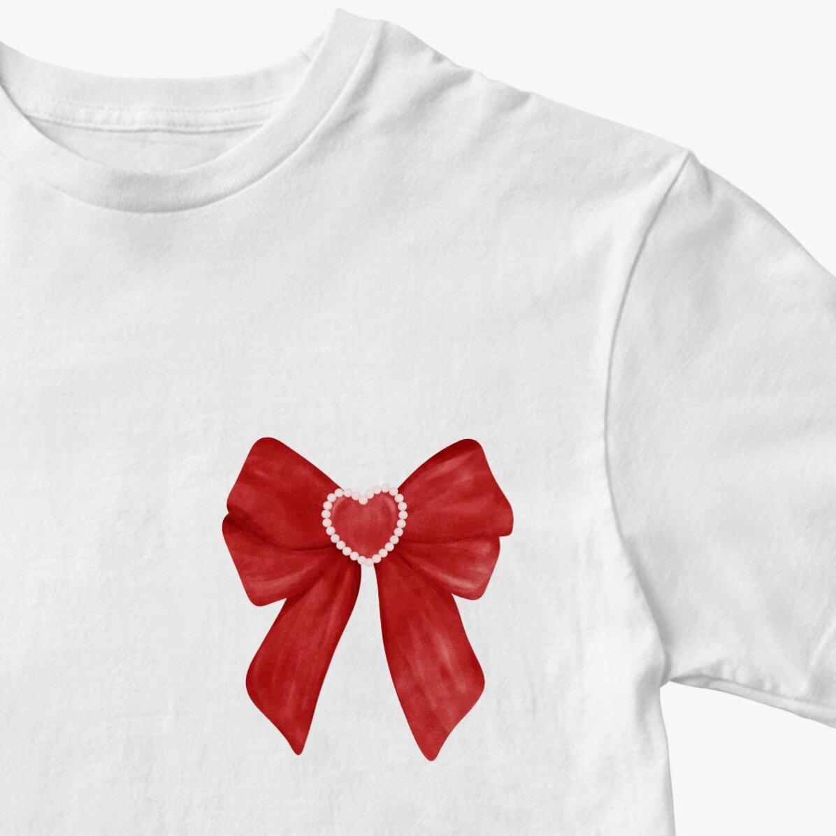 Tricou din bumbac personalizat - Red elegant bow