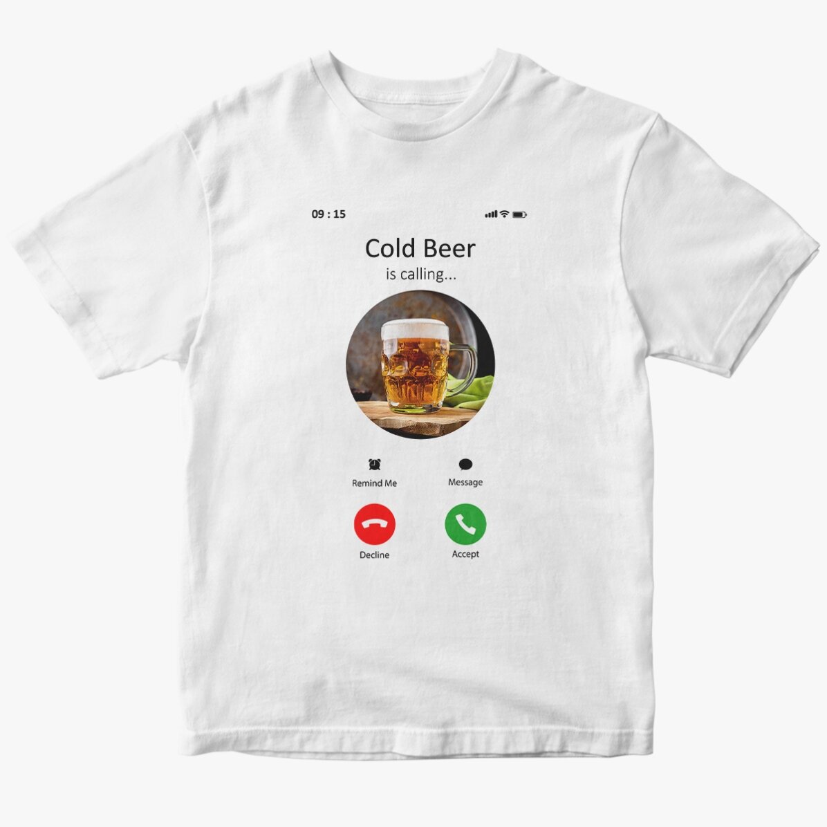 Personalised T-shirt with a photo and text - Incoming call