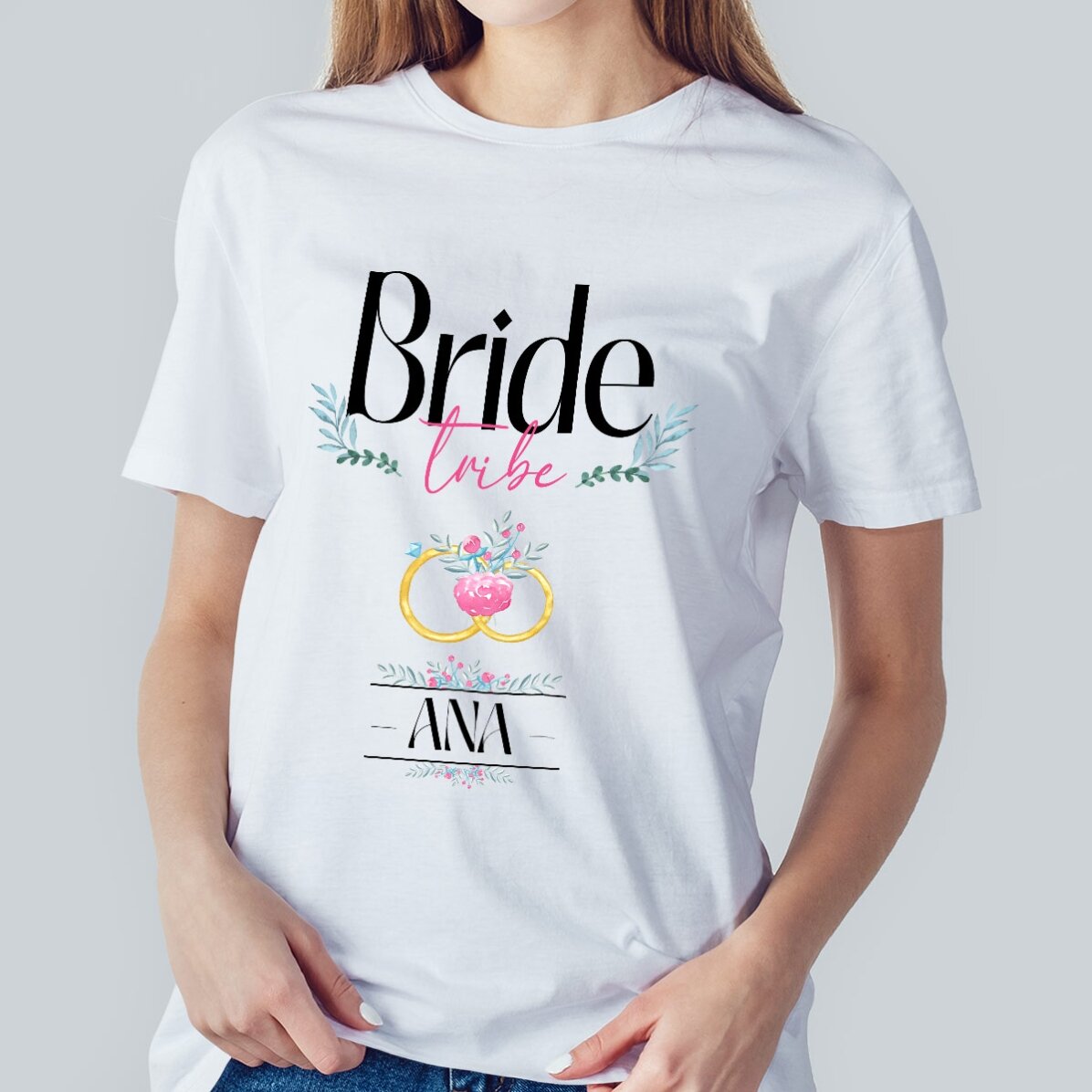 Tricou personalizat cu text - Bride Tribe 