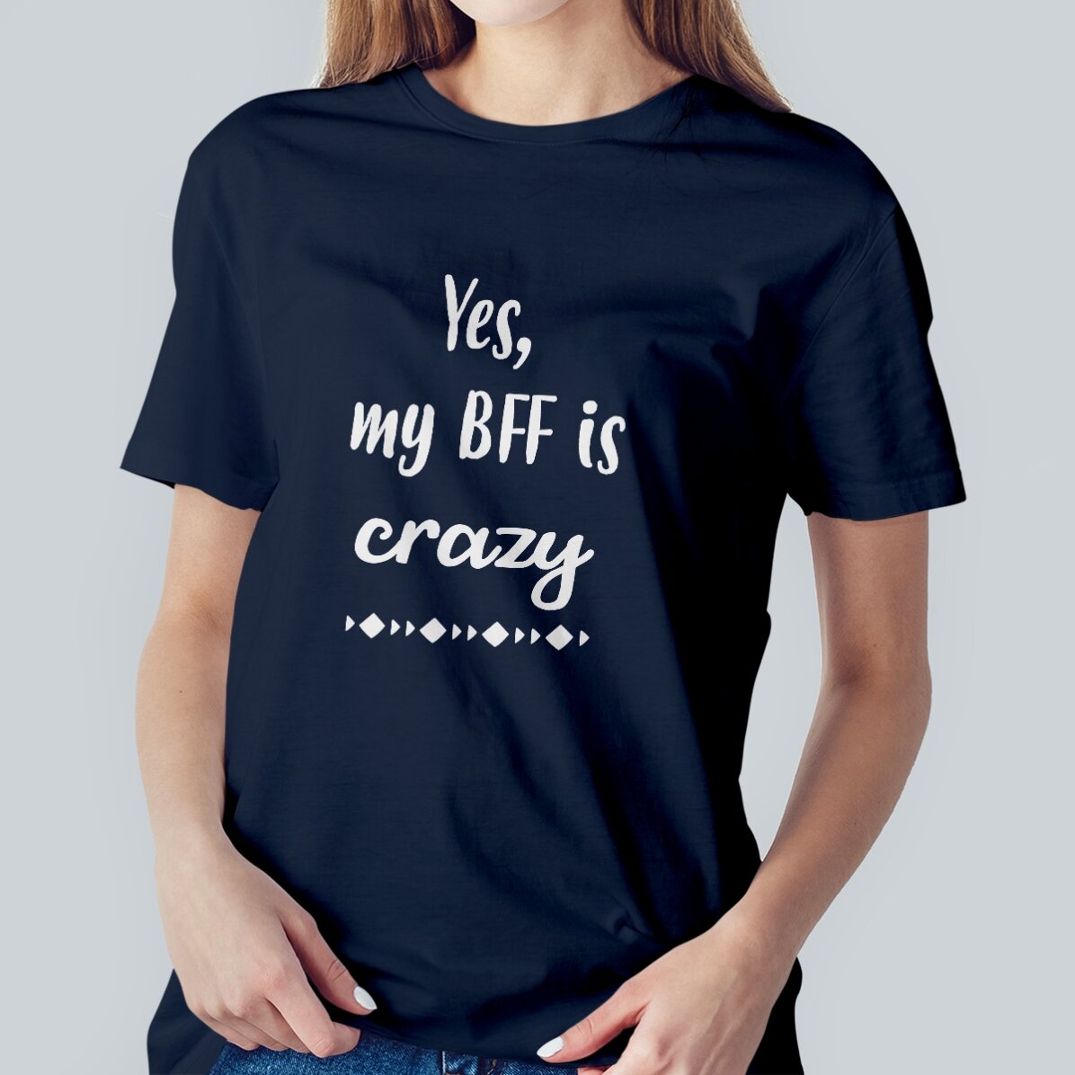 Personalised T-shirt with text - Crazy BFF