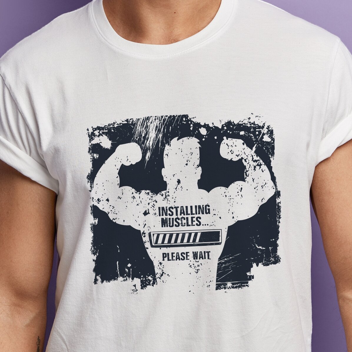 Tricou personalizat cu text - Installing muscles