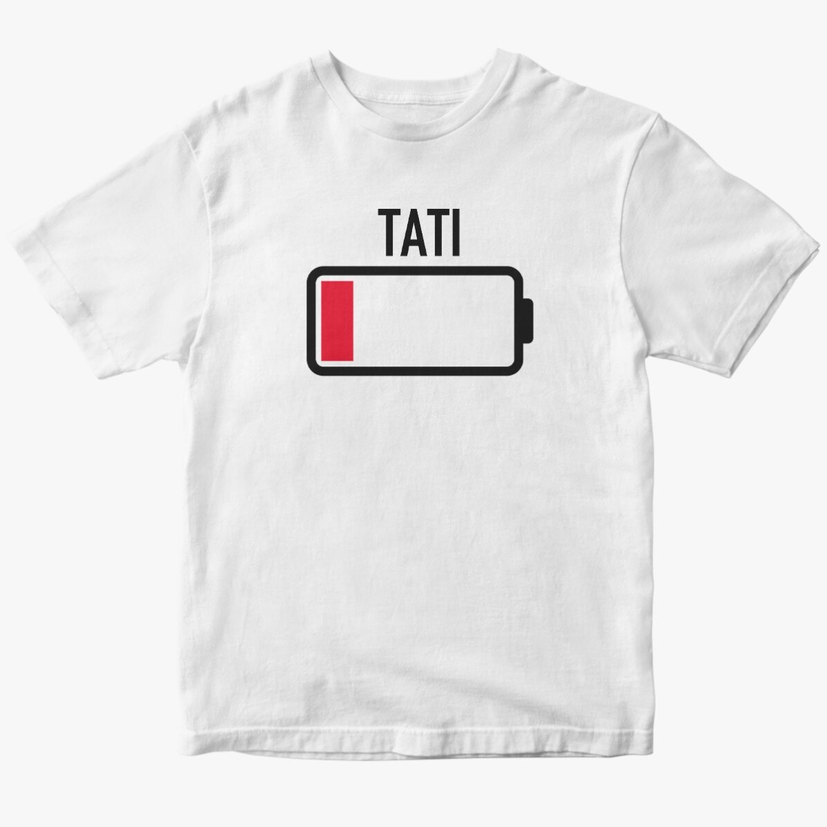Custom T-shirt with text - Low battery