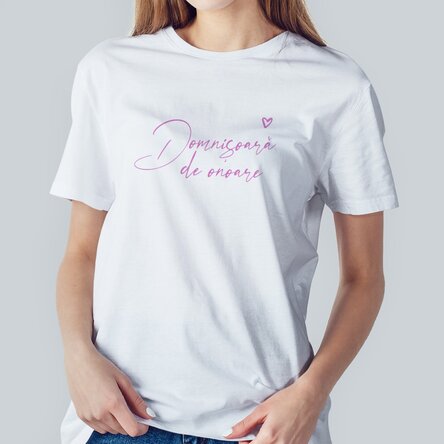 Tricou personalizat cu text pentru domnișoare de onoare