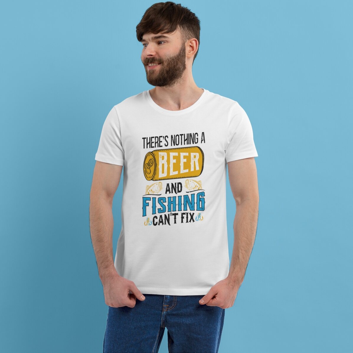 Tricou din bumbac personalizat cu text pentru pescari