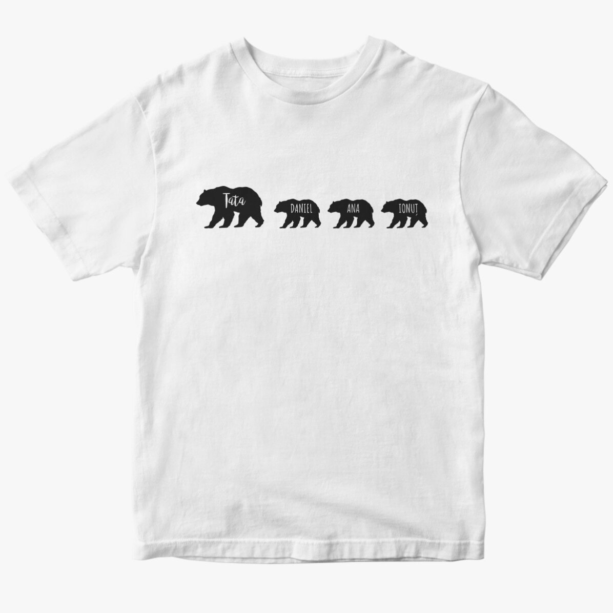 Personalised T-shirt with text - Bear and 3 cubs