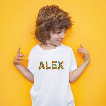 Tricou sport pentru copii personalizat cu nume - Lego