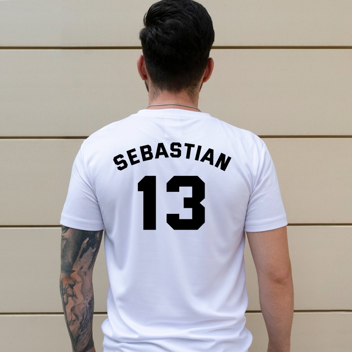 Tricou sport personalizat pe spate cu nume și număr - Pasionat de fotbal
