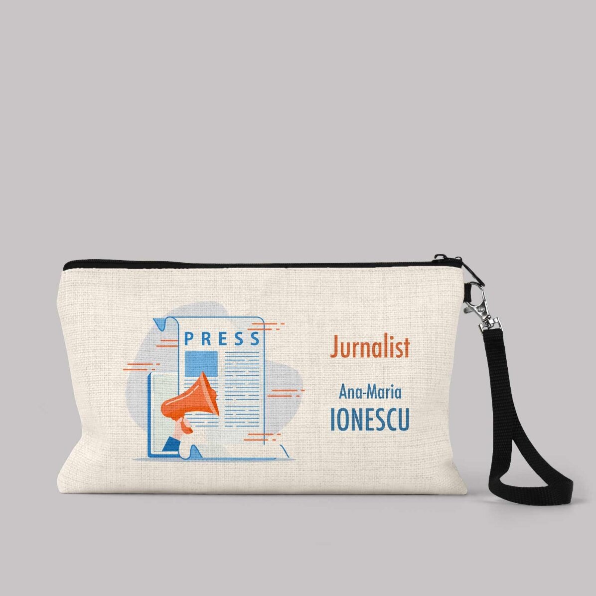 Trusă de accesorii personalizată cu text pentru Jurnalist