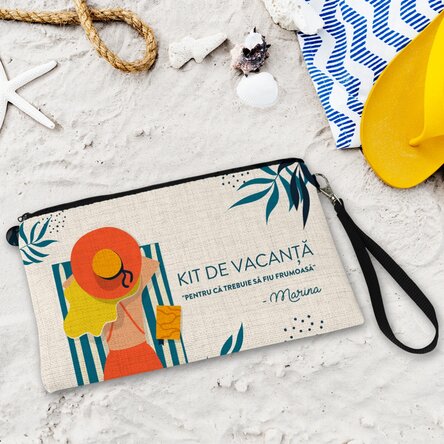 Trusă make-up personalizată cu text - Kit de vacanță