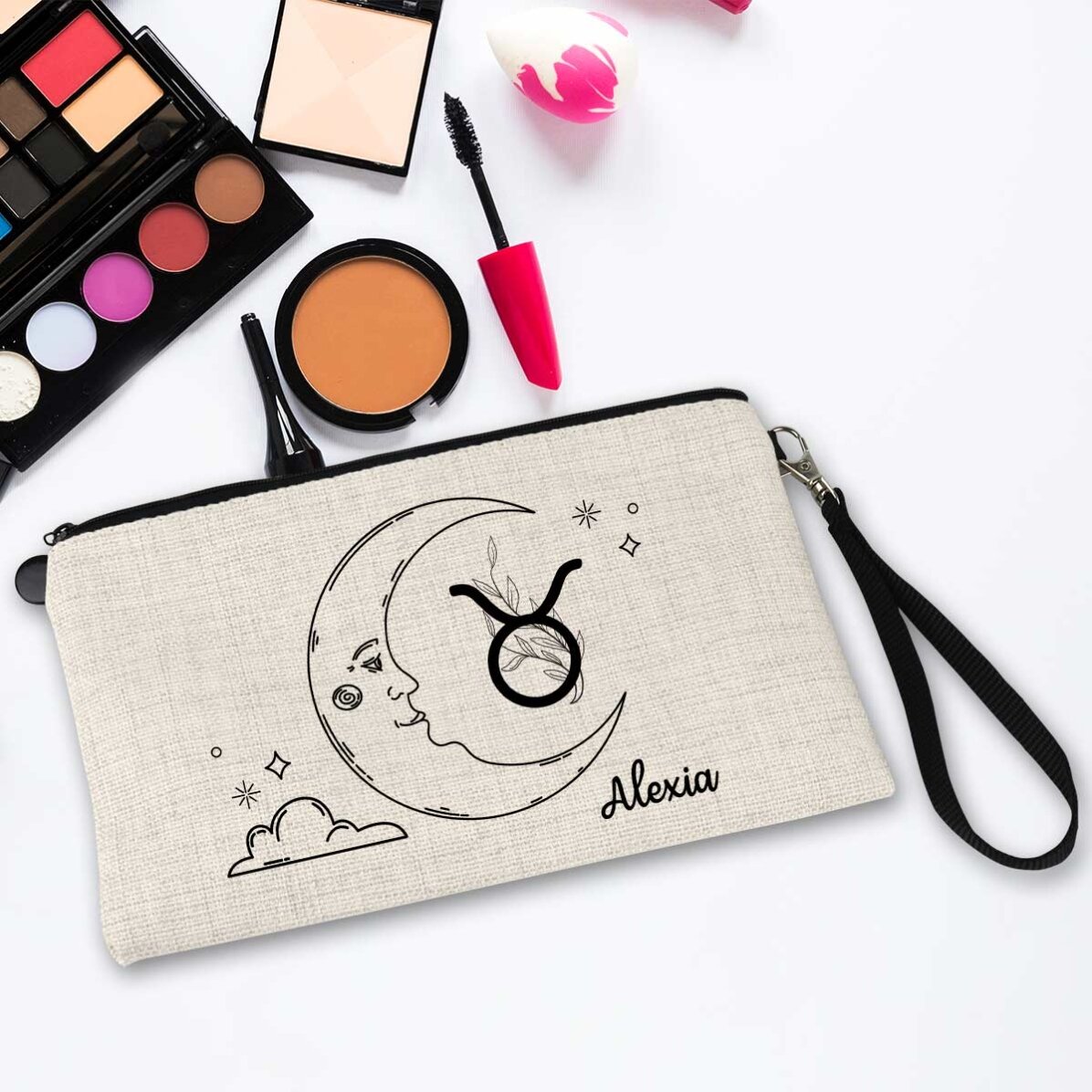 Trusă make-up personalizată cu text - Zodia Taur