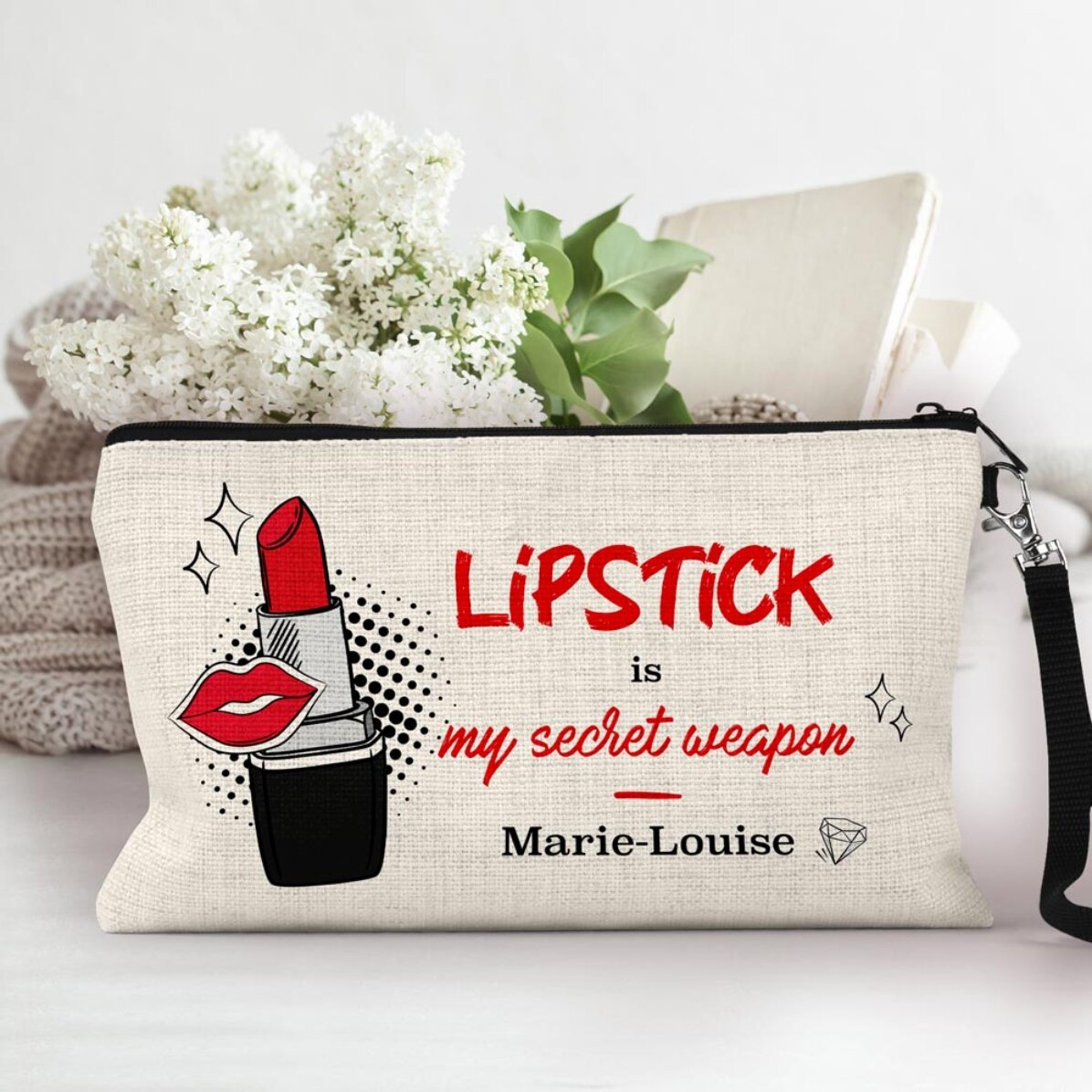 Trusă makeup personalizată cu text - My secret weapon