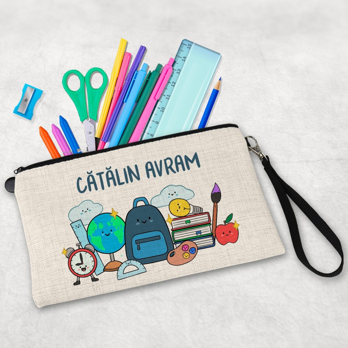 Trusă pentru profesori personalizată cu text - Școală 